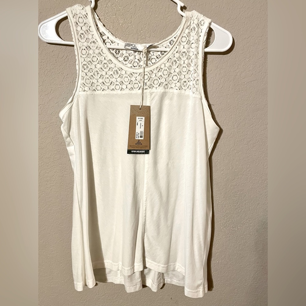 White, Prana sleeveless top. NWT